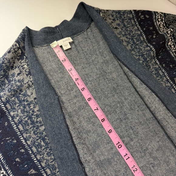 J Jill Pure Jill Cardigan Sweater Womens Large Blue Kimono Style Open Front Knit - Picture 10 of 11